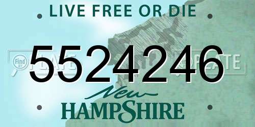5524246 New Hampshire License Plate