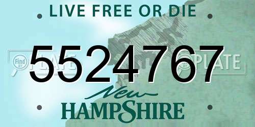 5524767 New Hampshire License Plate
