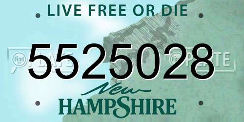 5525028 New Hampshire License Plate
