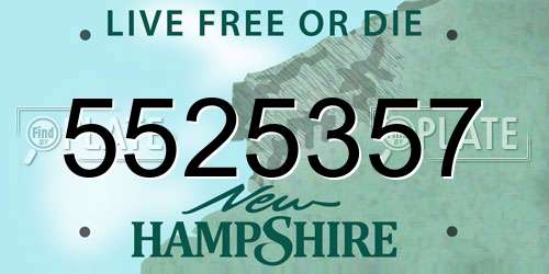 5525357 New Hampshire License Plate