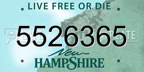 5526365 New Hampshire License Plate