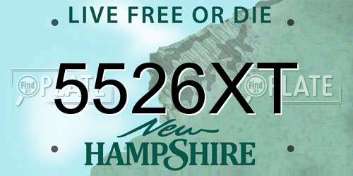 5526XT New Hampshire License Plate