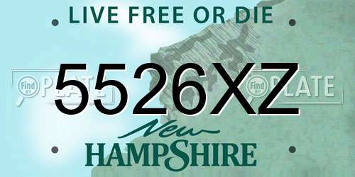 5526XZ New Hampshire License Plate
