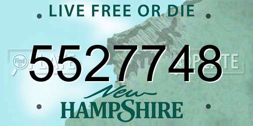 5527748 New Hampshire License Plate