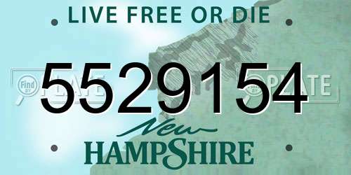 5529154 New Hampshire License Plate