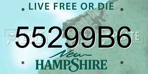 55299B6 New Hampshire License Plate