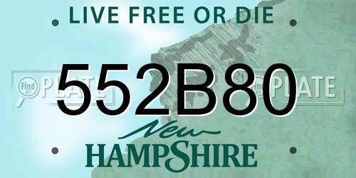 552B80 New Hampshire License Plate