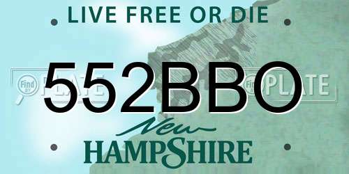 552BBO New Hampshire License Plate