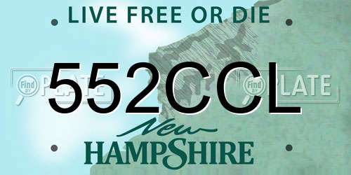 552CCL New Hampshire License Plate