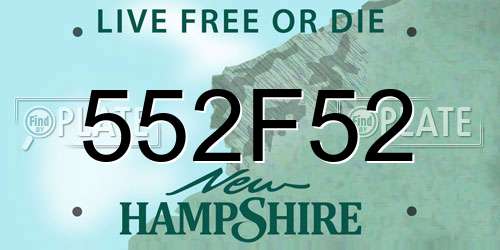 552F52 New Hampshire License Plate