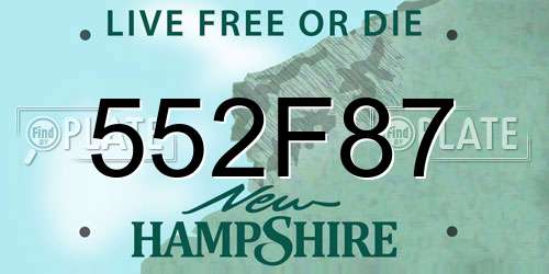 552F87 New Hampshire License Plate
