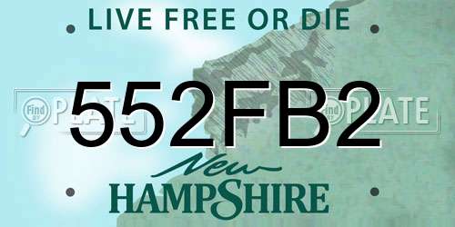 552FB2 New Hampshire License Plate