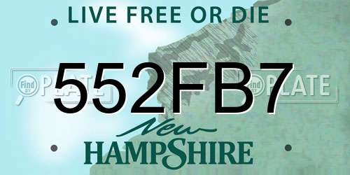 552FB7 New Hampshire License Plate