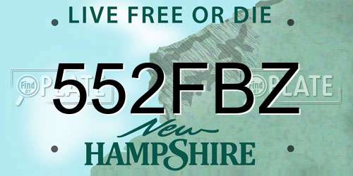 552FBZ New Hampshire License Plate