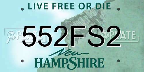 552FS2 New Hampshire License Plate