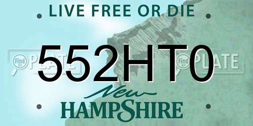 552HT0 New Hampshire License Plate