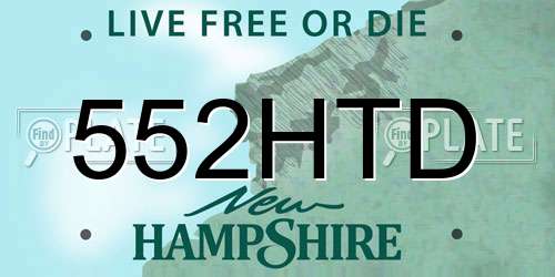 552HTD New Hampshire License Plate