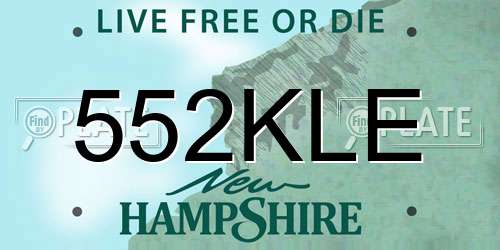 552KLE New Hampshire License Plate