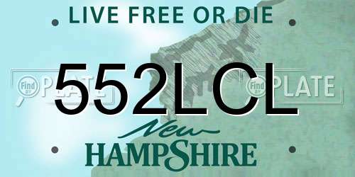 552LCL New Hampshire License Plate