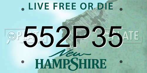 552P35 New Hampshire License Plate