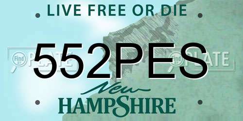 552PES New Hampshire License Plate