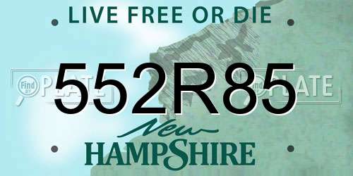 552R85 New Hampshire License Plate