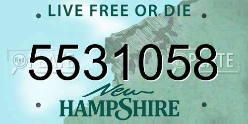 5531058 New Hampshire License Plate