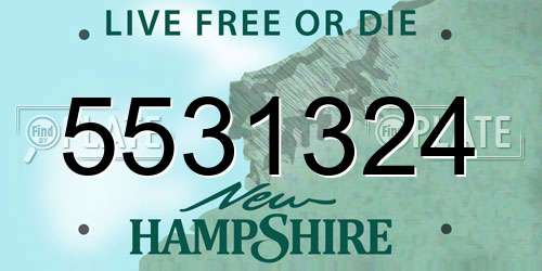 5531324 New Hampshire License Plate