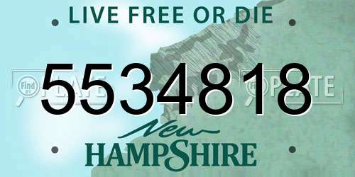 5534818 New Hampshire License Plate
