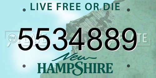 5534889 New Hampshire License Plate