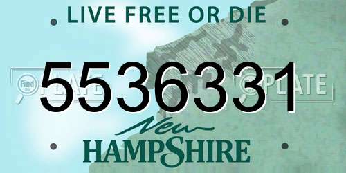 5536331 New Hampshire License Plate