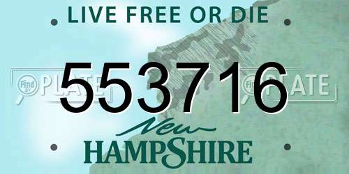 553716 New Hampshire License Plate