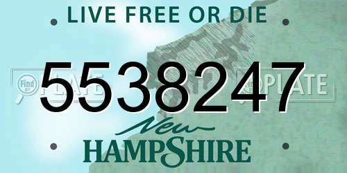 5538247 New Hampshire License Plate
