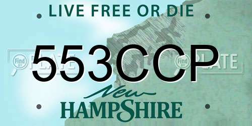 553CCP New Hampshire License Plate