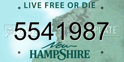5541987 New Hampshire License Plate