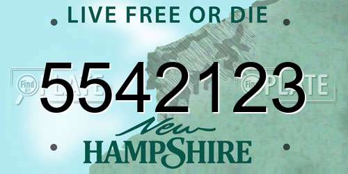5542123 New Hampshire License Plate
