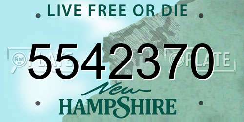 5542370 New Hampshire License Plate