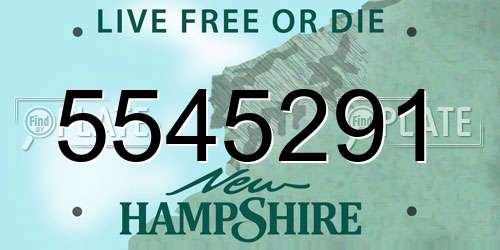 5545291 New Hampshire License Plate