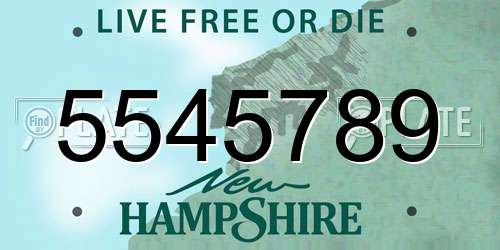 5545789 New Hampshire License Plate