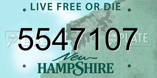 5547107 New Hampshire License Plate