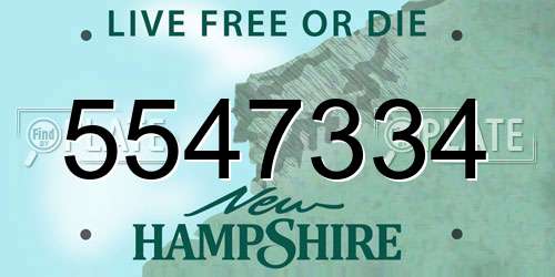 5547334 New Hampshire License Plate