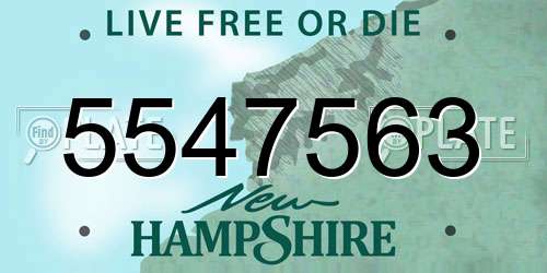 5547563 New Hampshire License Plate