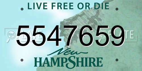 5547659 New Hampshire License Plate