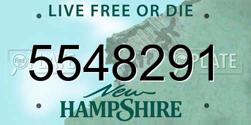 5548291 New Hampshire License Plate