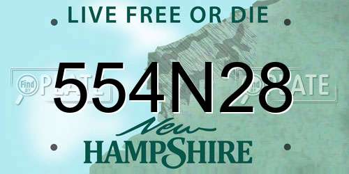 554N28 New Hampshire License Plate