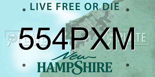 554PXM New Hampshire License Plate