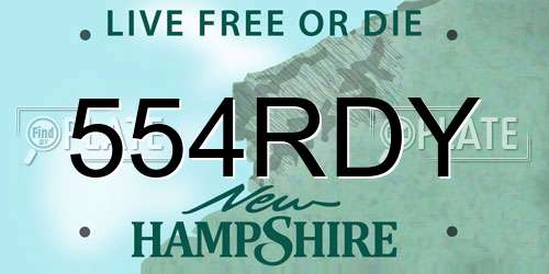 554RDY New Hampshire License Plate