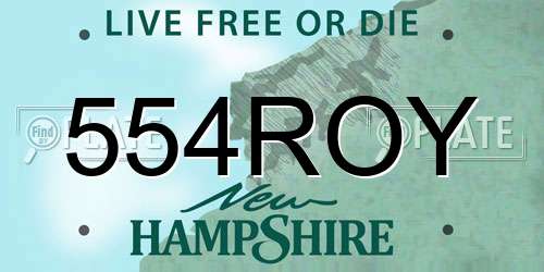 554ROY New Hampshire License Plate