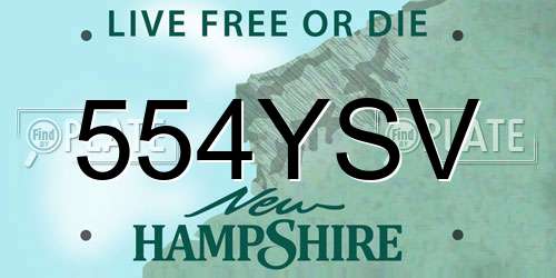 554YSV New Hampshire License Plate