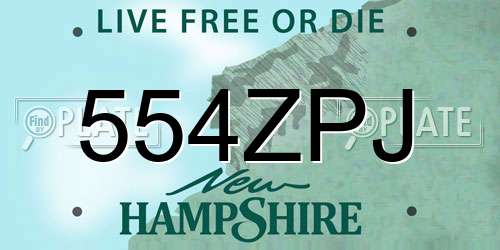554ZPJ New Hampshire License Plate